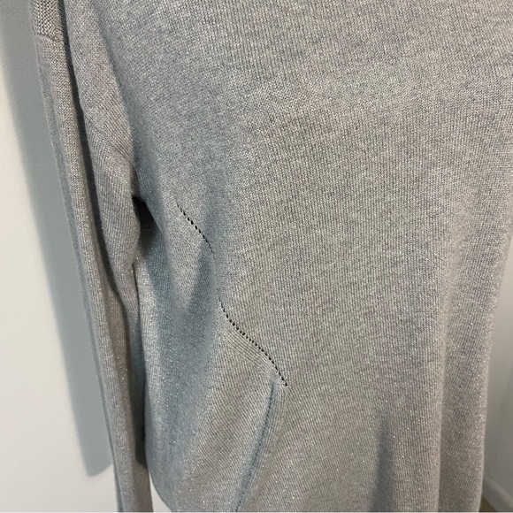 Talbots Women’s Sweater Pullover Boat Neck Metallic Silver Medium - Picture 7 of 10